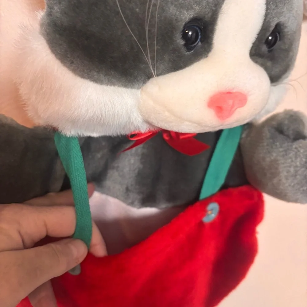 Vintage Santa's Best Cat Kitten Christmas‎ Stocking Plush 80s 23